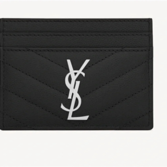 YSL Monogram Card Case in Grained Leather - Picture 1 of 4